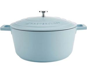 MasterClass Grand plat à four avec couvercle de 5 l/28 cm, fonte d'aluminium légère, convient pour l'induction, le four et les plaques de cuisson, couleur bleu ciel