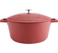 MasterClass Grande marmite avec couvercle 5 l/28 cm, fonte d'aluminium légère, convient pour l'induction, le four et la cuisinière, couleur rouge