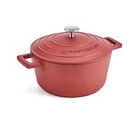 MasterClass Petite cocotte avec couvercle 2,5L/20 cm, en fonte d'aluminium légère, adaptée à la plaque à induction et au four, rouge