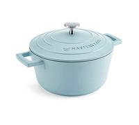 MasterClass Cocotte petite 2,5 L (20 cm) - fonte d'aluminium légère, induction & four - bleu ciel