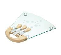 MasterClass Planche à fromage en verre et couteaux à fromage (ensemble de 4 pièces)