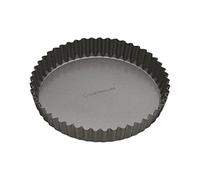 MasterClass - Plat à tarte et à quiche antiadhésif avec PTFE, PFOA et BPA, acier au carbone robuste d'une épaisseur de 1 mm, acier au carbone cannelé, rond 23 cm (9''), manchonné