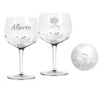 MASTERLASER3.0 Verre gin Tonic personnalisé, Gobelet à Cocktail gravé au Laser, 800 ML, Ensemble Personnalisable avec nom, initiales, et Date, Meilleure idée Cadeau - Quantité (2)