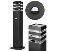 MasterLED Lampe d'extérieur E27 IP54 avec détecteur de mouvement 60 cm Noir Borne lumineuse Borne lumineuse en aluminium pour jardin et cour