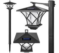 MasterLED Lanterne solaire de jardin 153cm - 6500K Blanc froid - Éclairage de jardin - Détecteur de crépuscule - Éclairage extérieur pour jardin & chemins