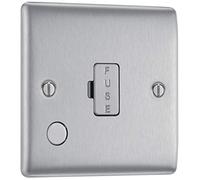 Masterplug Nbs55 non commuté 13 A en acier brossé Fusionné unité de connexion avec sortie de câble