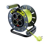 Masterplug Pro-XT Câble d'extension à quatre prises, 13 ampères, câble vert de 20 mètres