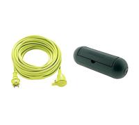 Masterplug Rallonge électrique 25m, Câble IP44 pour Jardín, Prolongateur Chantier 16A at 3000w, Câble Vert 3G1,5 mm² & Boîtier de Protection pour prolongateur Jardin IP54 - Vert - Zenitech