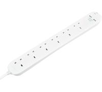 Masterplug SWSRG62N Rallonge de Protection Contre Les surtensions avec Prises Individuelles 13 A 2 m with USB Charger