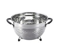 MasterPro Foodies | Égouttoir de cuisine avec poignées et pieds en silicone | 24 cm de diamètre | En acier inoxydable | Très résistant et facile à nettoyer | Égouttoir rapide