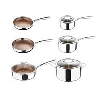 MasterPRO GIRO - Batterie de cuisine hybride à 3 couches en acier inoxydable - revêtement antiadhésif ILAG - structure résistante aux rayures - compatible avec l'induction et le four - sans PFAS/PFOA