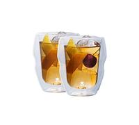 MasterPRO Mixology - 2 pièces Verre sous 380 ml fabriqués en borosilicate à double paroi - finition transparente - supports de -20º à 200 ° - lave-vaisselle appropriée - sans toxique