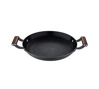 MasterPRO Odin - Gril rond de 32 cm, Anti-adhésif, poignées ergonomiques en bois d'acacia, idéal pour la cuisson au barbecue, Convient à l'induction et au four, Sans
