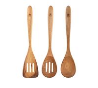 MasterPro Smart | Set d'ustensiles de cuisine | 3 cuillères en bois | En bois d'acacia | Adaptées au lave-vaisselle | Facile à nettoyer et à ranger Q4100