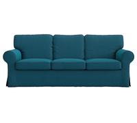 MASTERS OF COVERS La Housse de Canapé 3 Places Compatible avec IKEA Ektorp, Fait à Main, Nouveau Look pour Votre Vieux Canapé, 218 cm x 88 (Polyester Petite, Océan Sombre)