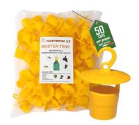Mastertec Master Trap, 50 Pièces, Piege Frelon Asiatique, Guêpe, Mouche, Drosophila Suzukii et Popilia Japonica, Piege a Mouche Écologique Jaune, Attrape Insecte pour Jardin et Potager, Made in Italy