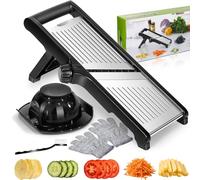 MASTERTOP Mandoline de Cuisine Inox Réglable, Coupe-Légumes Professionnel