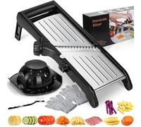 MASTERTOP Mandoline de Cuisine Réglable en Inox, Mandoline Professionnelle | Mandoline japonaise avec différentes épaisseurs pour trancher, Julienne et Gaufrage