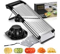 MASTERTOP Mandoline Réglable en Acier Inoxydable avec Lame Tranchante Intégrée, Coupe-Légumes Multifonctionnelle, Trancheuse Manuelle de Cuisine pour Fruits Aliments