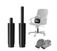 Mastery Mart Vérin à gaz de rechange pour chaise de bureau - 300 à 438 mm - Charge lourde 450 kg - Classe 4 - Piston hydraulique universel - Avec gants de montage (noir, pas pour 1KEA)