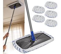 Masthome Balai à Franges Extra Large en Microfibre pour Le Nettoyage du Sol, Balai Plat de 40,6 cm avec 5 recharges réutilisables et lavables pour Une Utilisation Humide et sèche, Balai à poussière