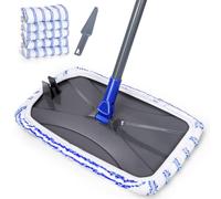 Masthome Balai Plat en Microfibre avec 5 têtes de Balai réutilisables et poignée télescopique pour Le Nettoyage des sols en Bois Dur, stratifié, carrelage, céramique
