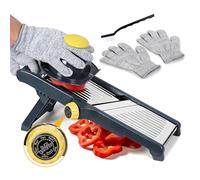 Masthome Mandoline Cuisine, Coupe Legumes Multifonctions avec Lame Réglable et Tranchante Intégrée, Mandoline Japonaise Mandoline Professionnelle pour Tranche, Julienne et Gaufre