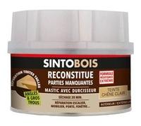 SINTO - Pâte à Bois - Angles et Gros Trous - Reconstitue les Parties Manquantes - Intérieur Extérieur - Haute Résistance & Adhérence - Sec en 20min - Chêne Clair - Technique Professionnelle - 190g