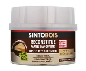 Mastic à bois SINTOBOIS 550g avec tube durcisseur 30g - Chêne clair - SINTO - 139751