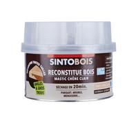 SINTO - Pâte à Bois - Angles et Gros Trous - Reconstitue les Parties Manquantes - Intérieur Extérieur - Haute Résistance & Adhérence - Sec en 20min - Chêne Clair - Technique Professionnelle - 190g