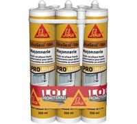 Mastic Acrylique Haute Performance-Lot De 3 Cartouches Seal-184 Maçonnerie Blanc-Réparation De Fissures-Joints D¿Étanchéité-Extérieur Et Intérieur-Lot De 3 X 300 Ml