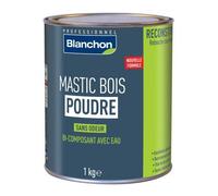 Mastic bois poudre - bi-composant avec eau - sans odeur - chêne rustique - 1kg BLANCHON