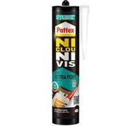 Mastic-colle de fixation PATTEX Ni Clou Ni Vis Fix Extra Fort 380 g cartouche Noir et blanc
