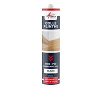 Mastic Colle Plinthes bois, carrelages, parquet, marches : ARCAMASTIC JOINT ET COLLE - 290 ml x 1 Blanc