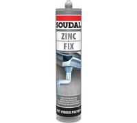 Mastic-colle polymère ZINC FIX pour collage zinc/zinc - 290 ml - gris - par 6 SOUDAL