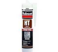 Rubson - Mastic silicone haute température - Résiste jusqu'à 300°C, multi-supports - Rouge 300 ml