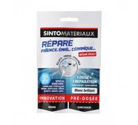 Sinto Colle de réparation époxy faïence céramique pré-dosée 30 g sec 30 min spécial sanitaire blanc