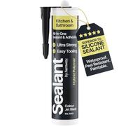 Mastic d'Étanchéité et Adhésif Cuisine Salle de Bain Noir Intense 300ml | Hemway, Supérieur au Mastic Silicone, Etancheite, Polymère Hybride, Inodore, Idéal pour Baignoires et Douches