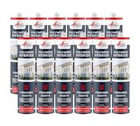 Mastic d'Étanchéité, Joint Extérieur, Fissure 290 ml x 12 Gris Clair | Rebouche les Fissures, Joints et Collage Étanches, Adhère sur Béton, Pierre, Bois et Métal, Int/Ext - Arcane Industries