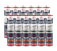 Mastic d'Étanchéité, Joint Extérieur, Fissure 290 ml x 12 Terre Cuite | Rebouche les Fissures, Joints et Collage Étanches, Adhère sur Béton, Pierre, Bois et Métal, Int/Ext - Arcane Industries