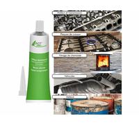 Mastic en silicone - AGT - Lot de 2 - Thermorésistant - Résistant à l'eau et à l'huile - 85 ml par tube