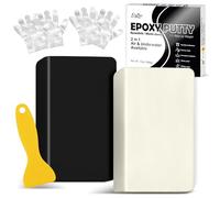 Mastic époxy - 340 g - 2 composants - Kit de réparation pour réparation de fuites de piscine, fissures, remplissage, modélisation - Pâte à modeler pour coller le métal, le plastique (Noir)