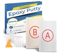 Mastic Époxy Blanc - 400g Mastic de Réparation Bi-Composant pour Piscines, Fuites, Fissures, Remplissage et Modelage - Convient au Métal, Plastique, Bois, Céramique et Carreaux