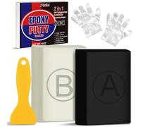 Mastic Epoxy Noir, 280g Pâte à Réparer Epoxy Bicomposant Colle pour Collages Multiples Matériaux Métal, le Bois, le Plastique, la Céramique, Pierre, Réparer les Fuites et Combler les Fissures & Trous
