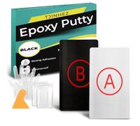 Mastic Époxy Noir - 400g Mastic de Réparation Bi-Composant pour Piscines, Fuites, Fissures, Remplissage et Modelage - Convient au Métal, Plastique, Bois, Céramique et Carreaux