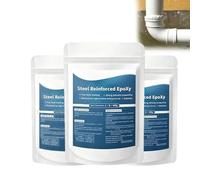 Mastic époxy renforcé à l'acier, étanche et à prise rapide (3PCS) | Pâte de réparation résistante à la chaleur, mastic perçable pour métal, PVC, tuyaux, bois, sculpture et réparation de fissure