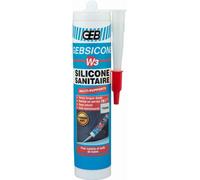 Mastic silicone sanitaire - transparent - cartouche 280 ml - W3 GEB