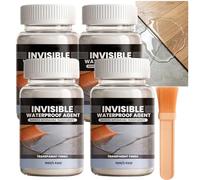 Mastic imperméable invisible, revêtement imperméable transparent pour toits, salle de bains, cuisine et béton, agent anti-fuites à base d'eau, réparation des fuites transparentes pour les (4PCS)