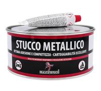 Mastic métallique pour carrosserie 750 ml. Mastic bi-composant | Avec catalyseur pour voiture, moto, Vespa - Spatulable et poncable, surpeint, idéal pour fer, bois