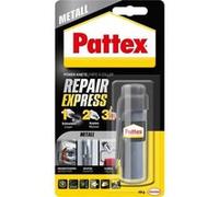 Pattex Powerknete Repair Express Metall, 48 g de pâte à modeler couleur métal pour coller & réparer, colle époxy pour de nombreux matériaux, pâte à modeler pouvant être peinte
